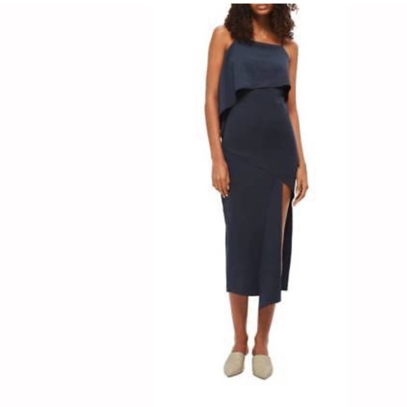 ✨SALE✨TopShop Asymmetrical Front Slit Scuba Dress - Picture 1 of 8